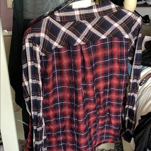 Plaid multicolored button up - Picture 2 of 3